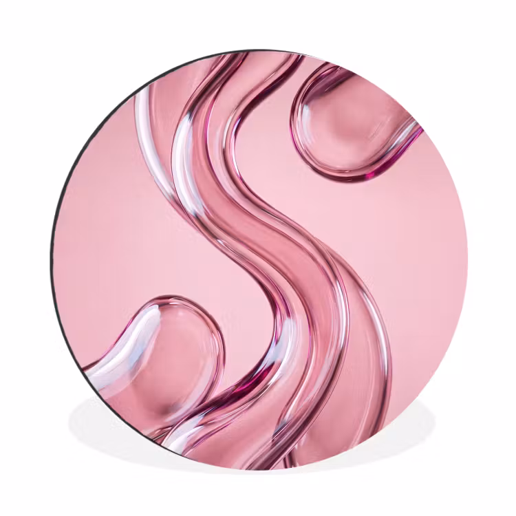 Muurcirkel aluminium - Vorm - Abstract - Roze — 1