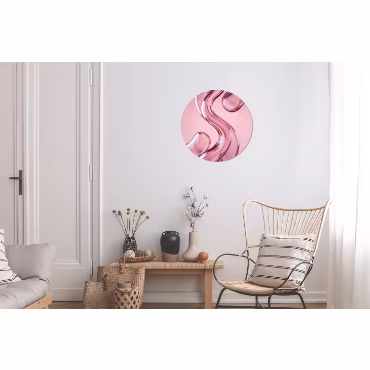 Muurcirkel aluminium - Vorm - Abstract - Roze — 2