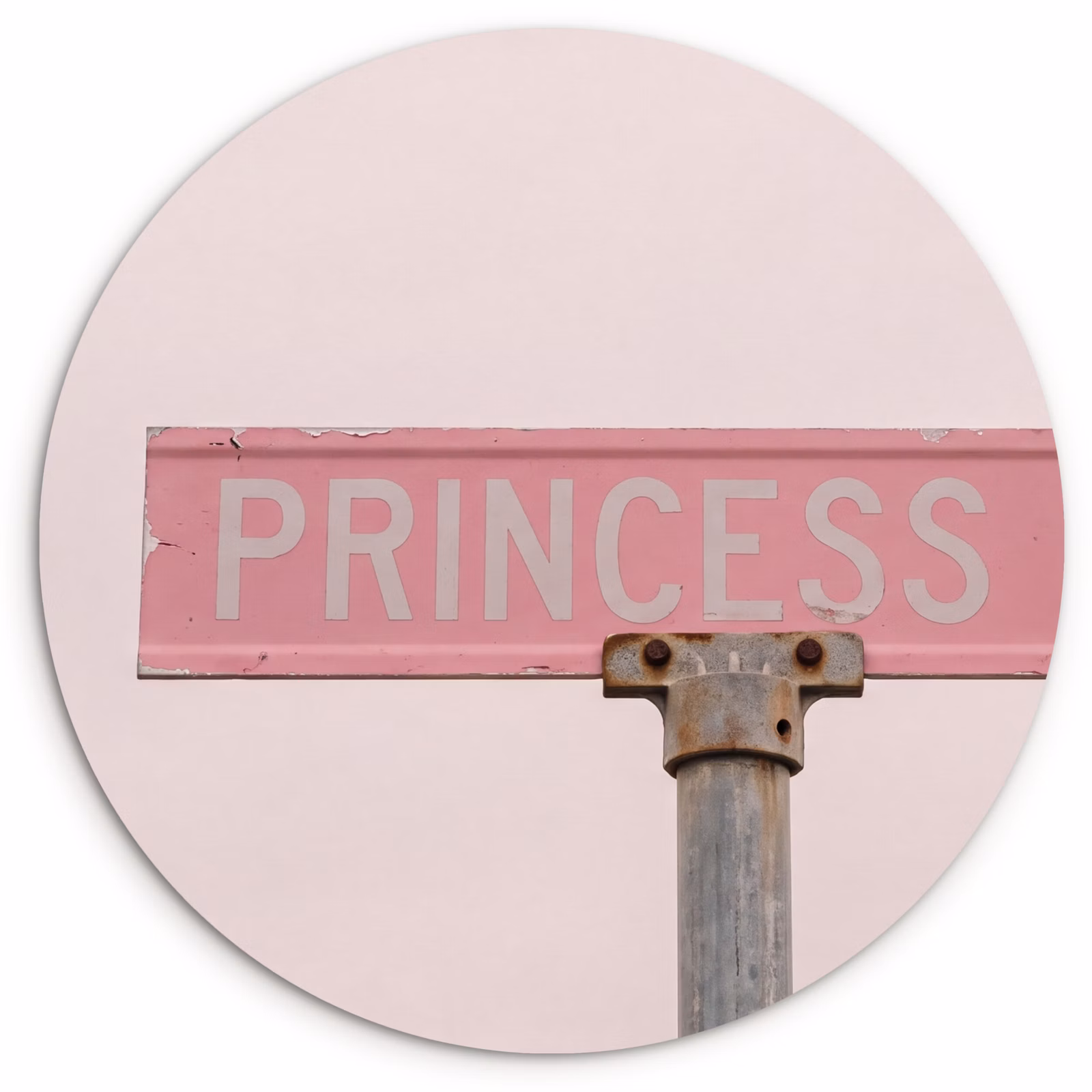 Muurcirkel glas - Roze straatnaambord - Stad — 1