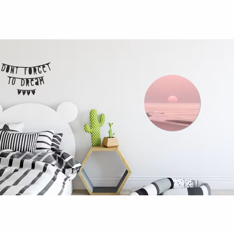 Muurcirkel aluminium - Roze zonsondergang - Strand — 5