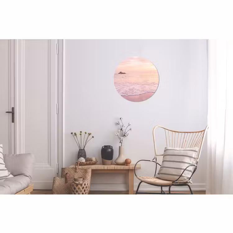 Muurcirkel aluminium - Strand - Zonsondergang - Roze — 2