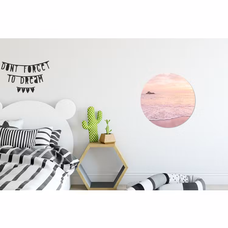 Muurcirkel aluminium - Strand - Zonsondergang - Roze — 5