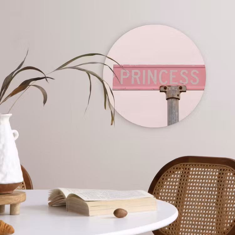 Muurcirkel glas - Roze straatnaambord - Stad — 4