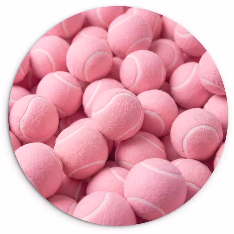 Muurcirkel glas - Roze tennisballen - Sport — 1