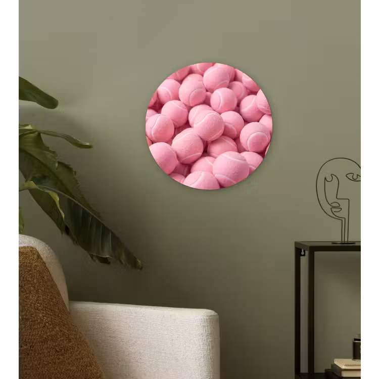 Muurcirkel glas - Roze tennisballen - Sport — 3