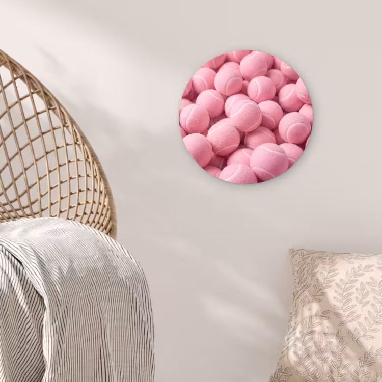 Muurcirkel glas - Roze tennisballen - Sport — 5