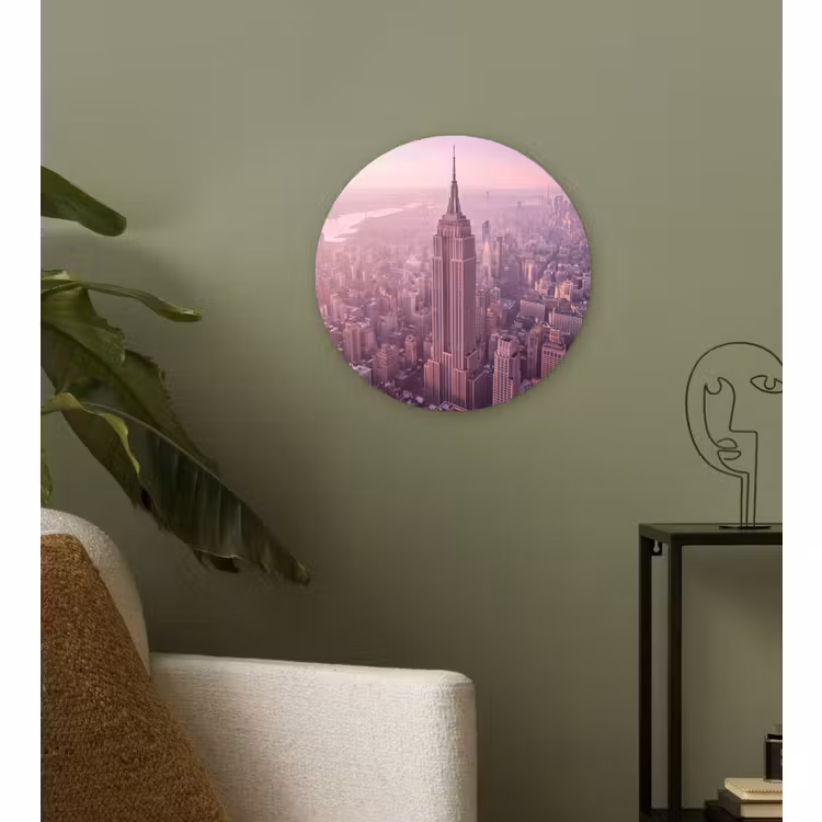 Muurcirkel glas - Stad - Gebouw - Roze — 3