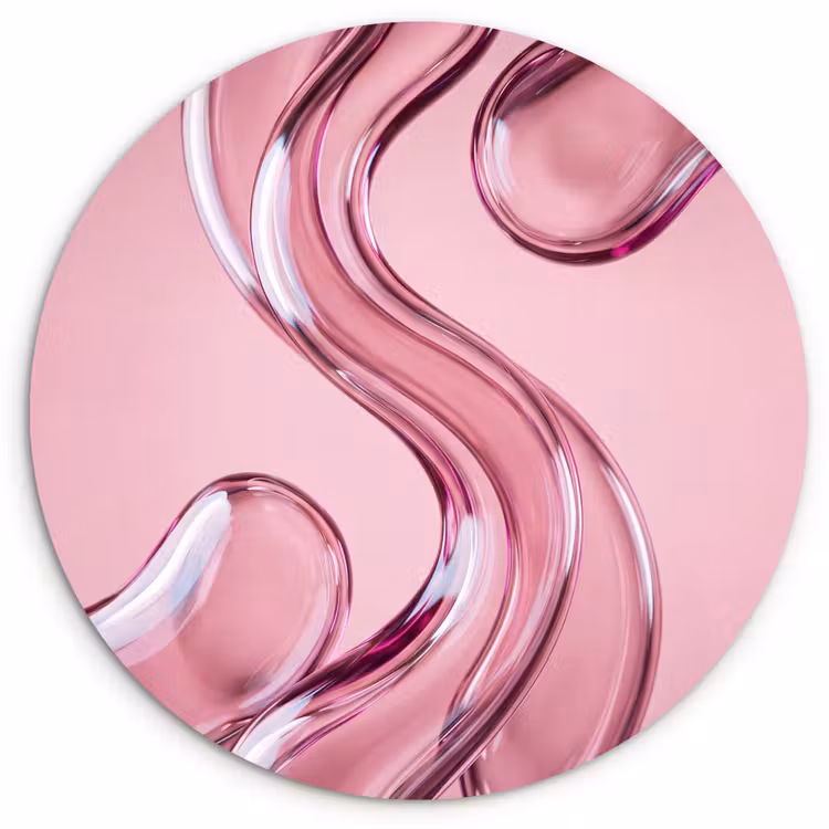 Muurcirkel glas - Vorm - Abstract - Roze — 1