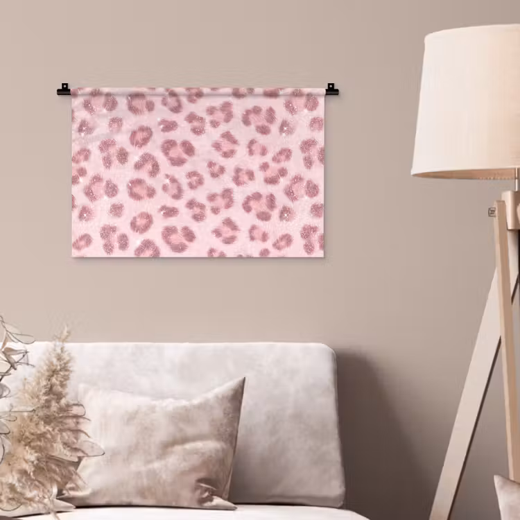 Wandkleed - Roze dierenprint - Glitter — 2