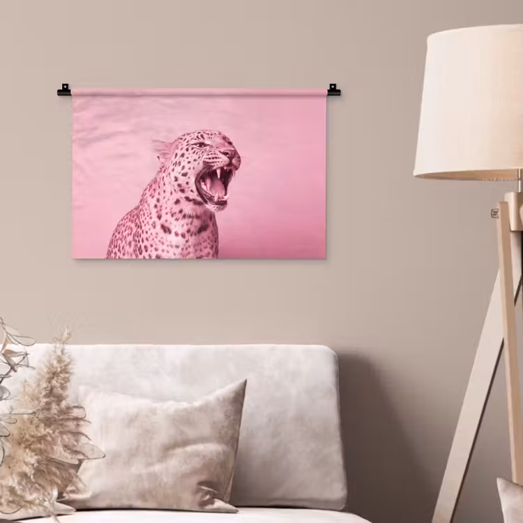 Wandkleed - Roze kat - Modern — 2