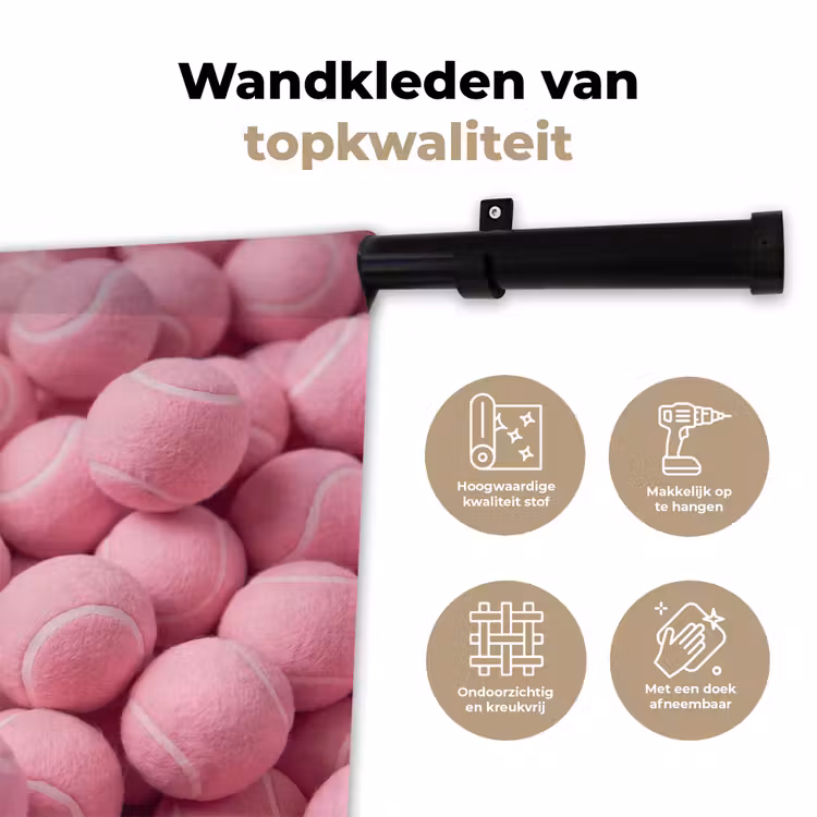 Wandkleed - Roze tennisballen - Sport — 3