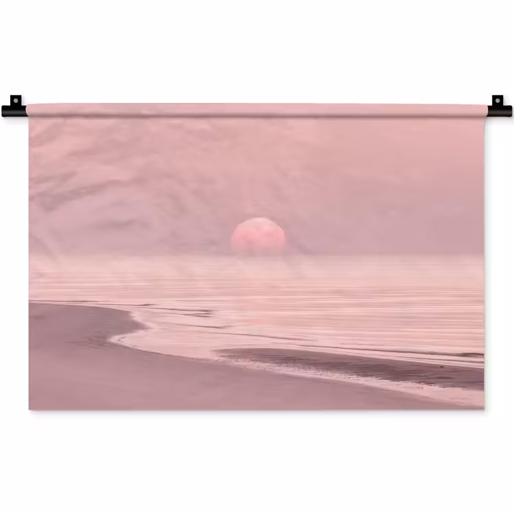 Wandkleed - Roze zonsondergang - Strand — 1