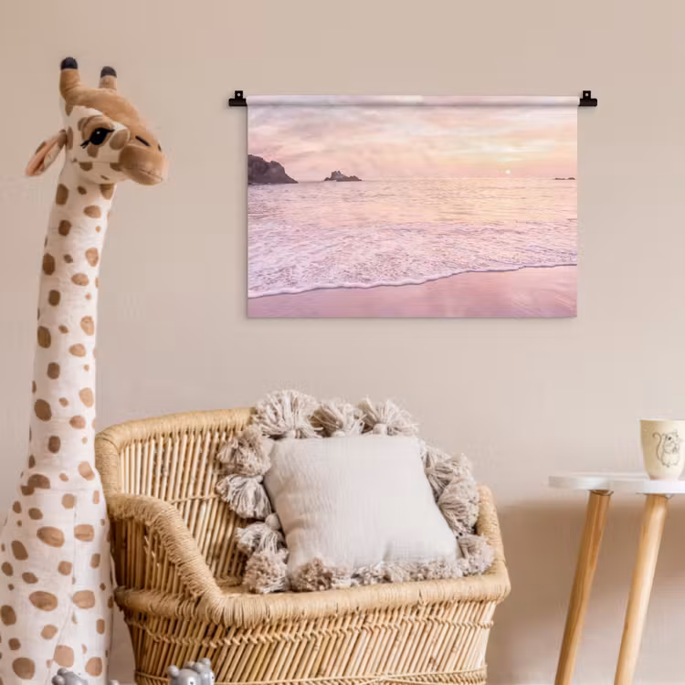 Wandkleed - Strand - Zonsondergang - Roze — 5