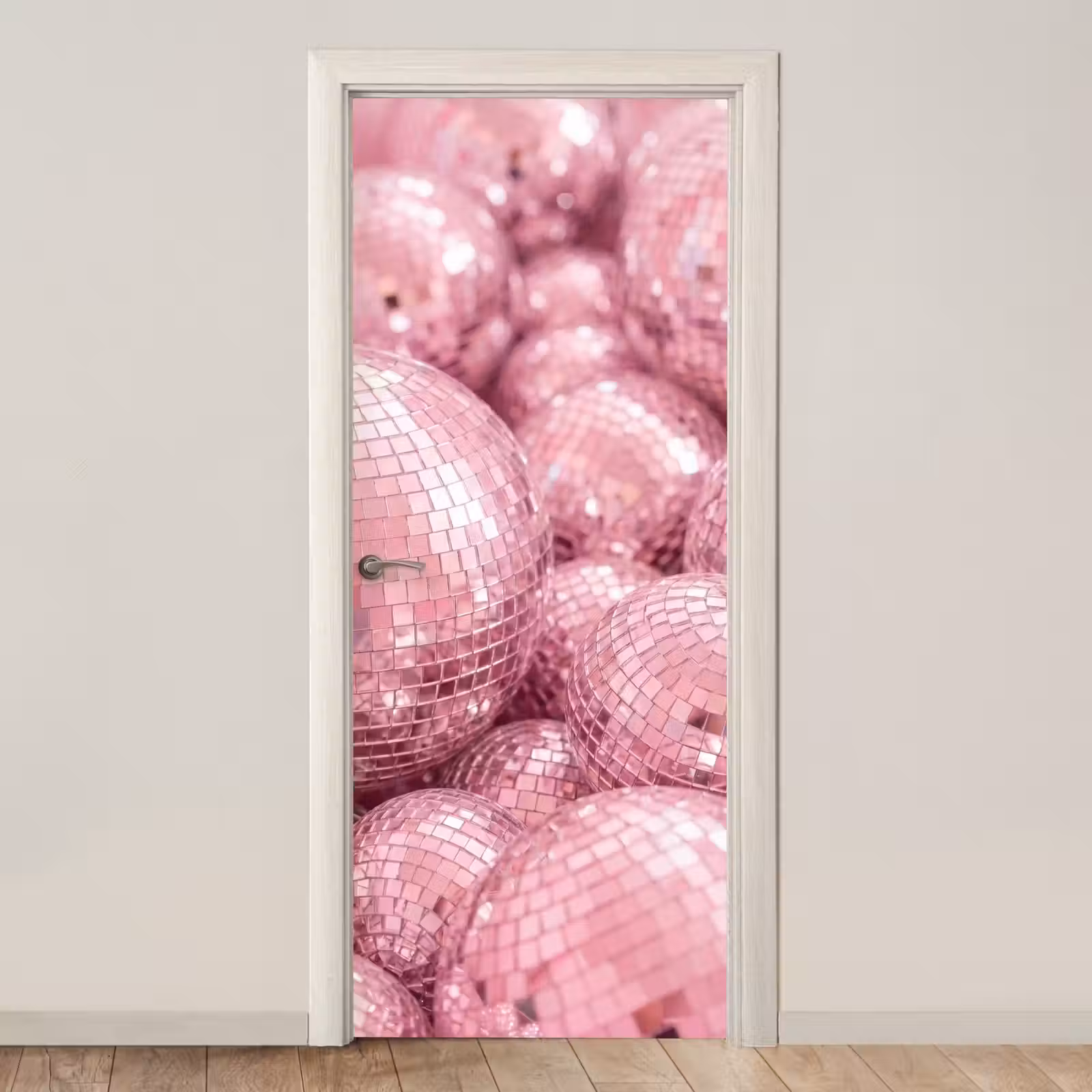 Deursticker - Roze disco ballen — 1
