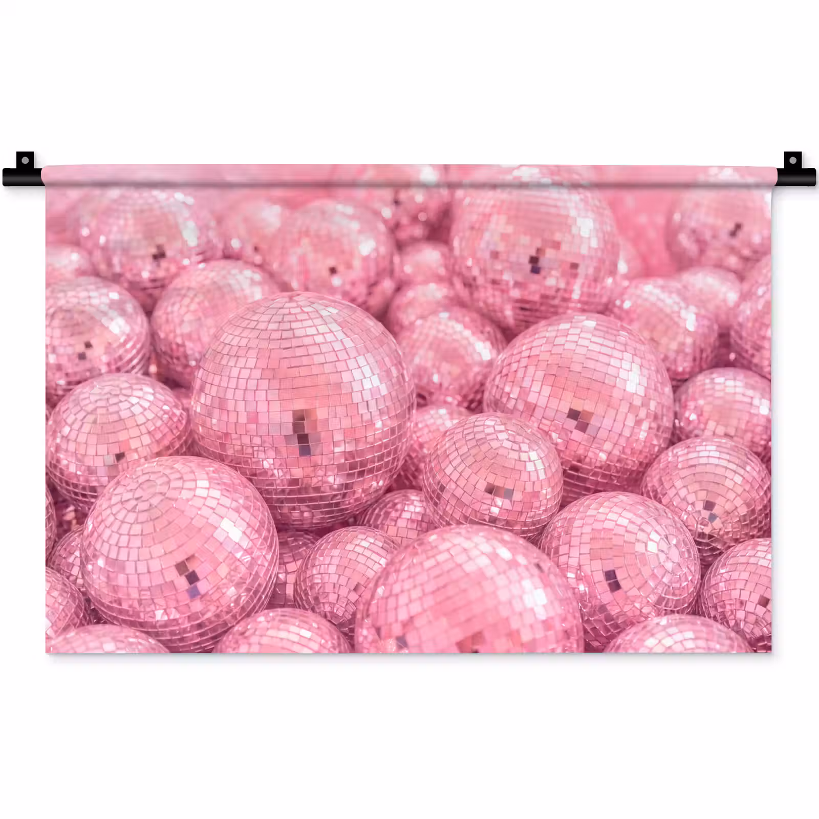 Wandkleed - Roze disco ballen — 1