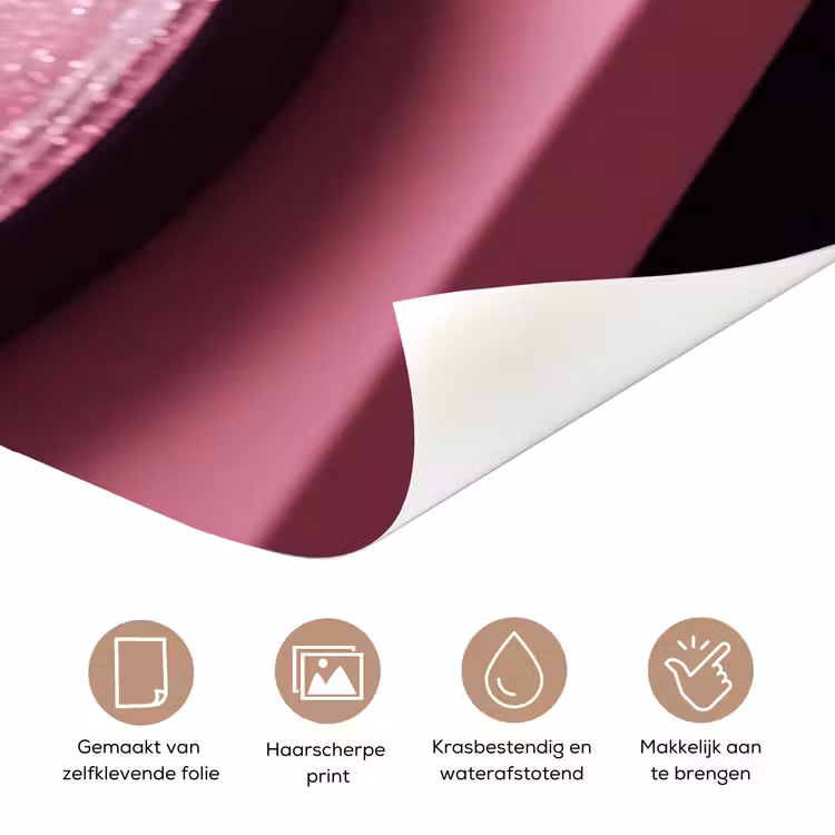 Deursticker - Platenspeler - Roze - Muziek — 3