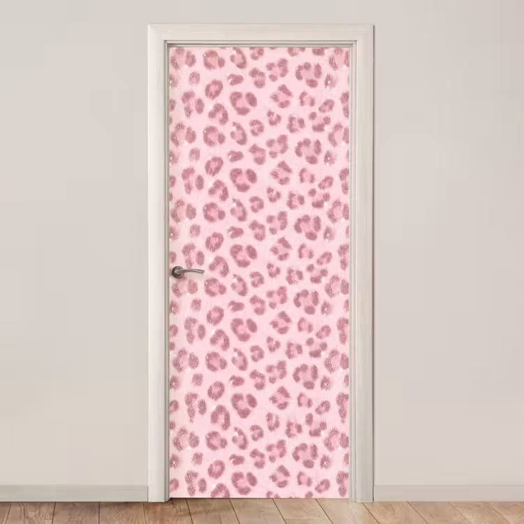 Deursticker - Roze dierenprint - Glitter — 1