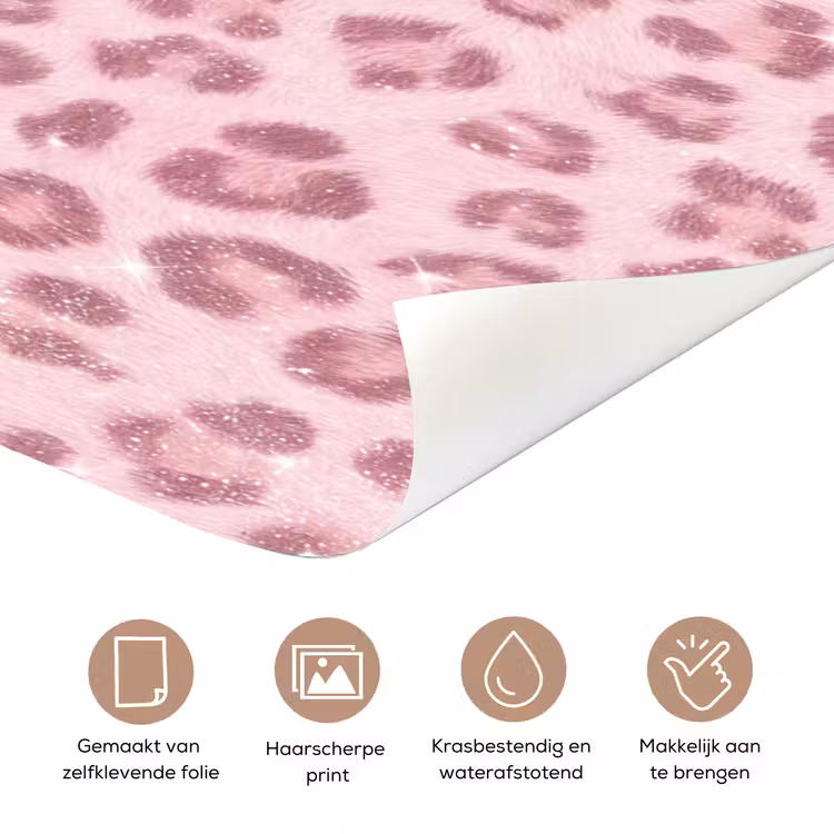 Deursticker - Roze dierenprint - Glitter — 3