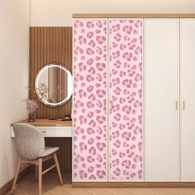 Deursticker - Roze dierenprint - Glitter — 5
