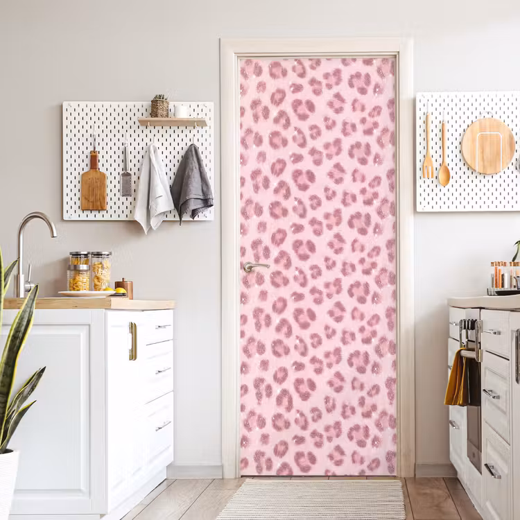 Deursticker - Roze dierenprint - Glitter — 7