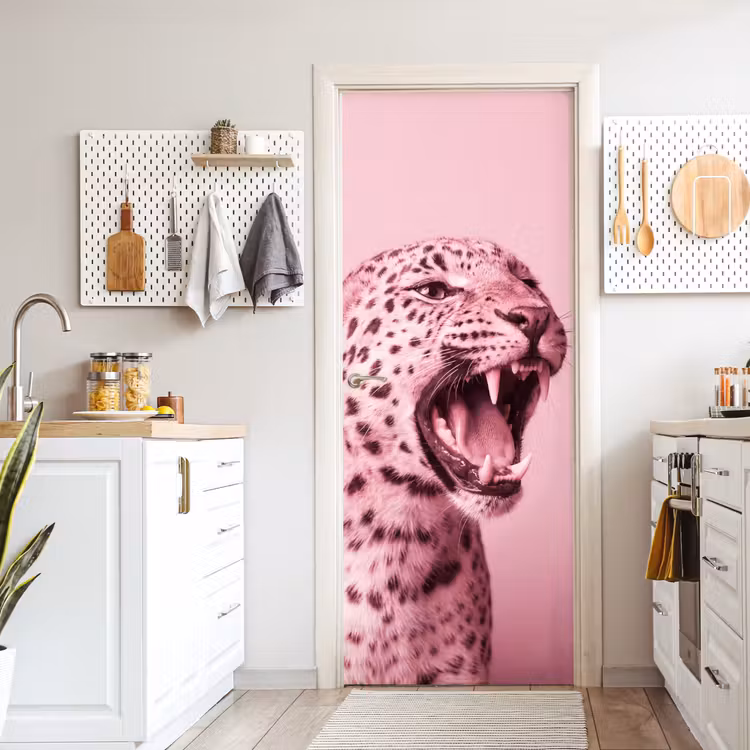 Deursticker - Roze kat - Modern — 7
