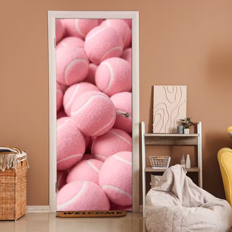 Deursticker - Roze tennisballen - Sport — 2