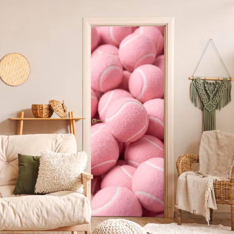 Deursticker - Roze tennisballen - Sport — 4