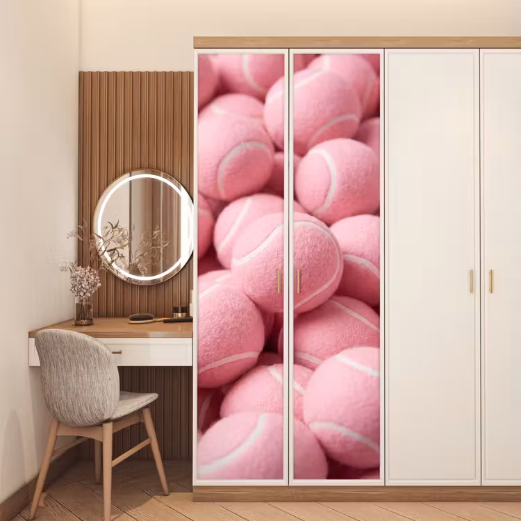Deursticker - Roze tennisballen - Sport — 5