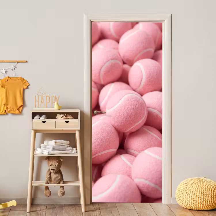 Deursticker - Roze tennisballen - Sport — 6