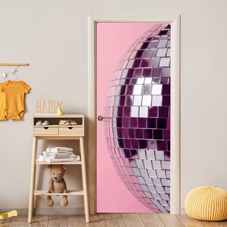 Deursticker - Spiegelbal - Zilver - Modern — 6