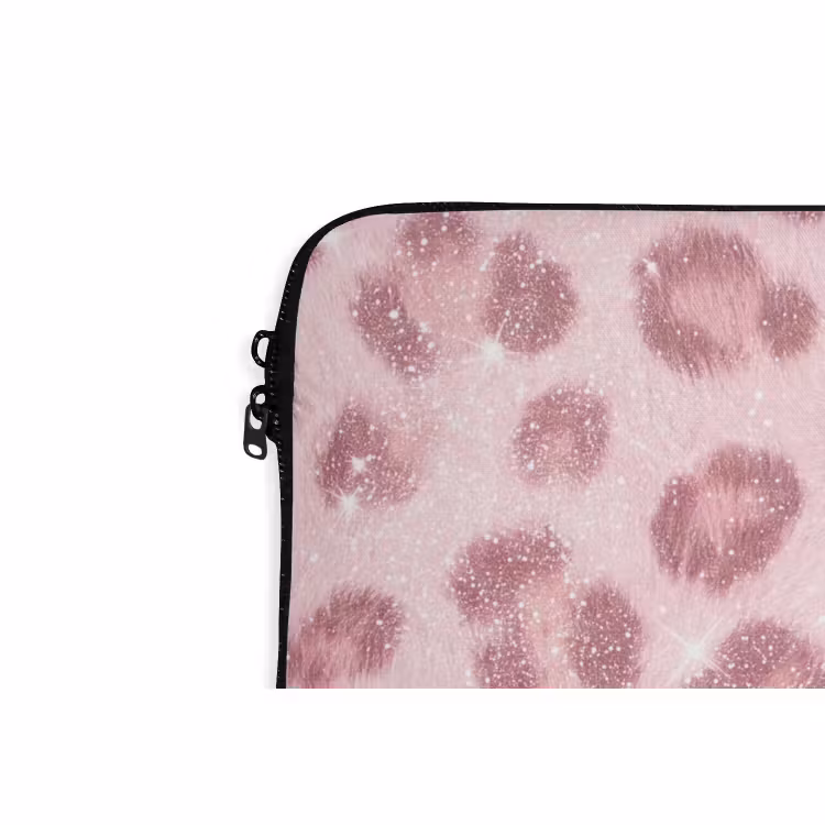 Laptophoes Roze dierenprint - Glitter — 5