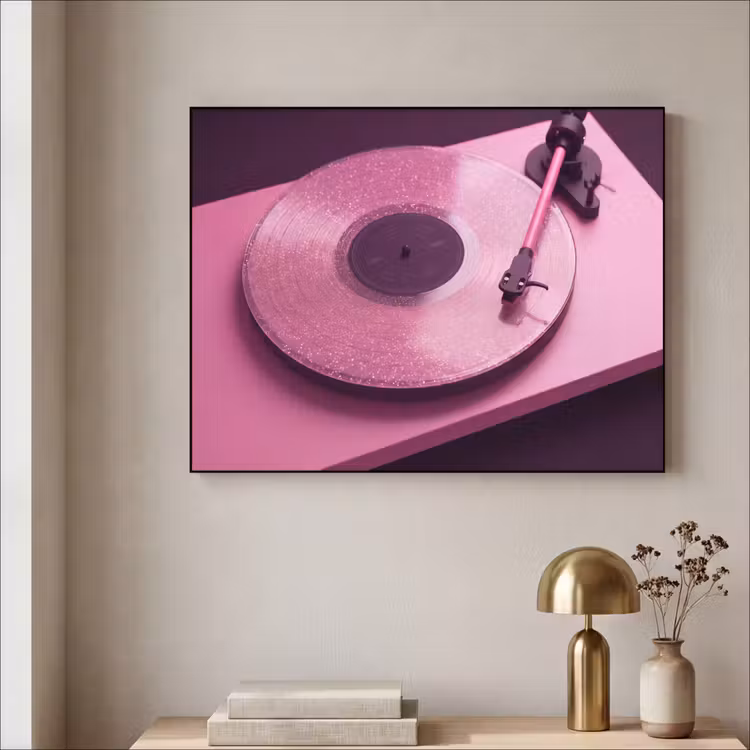 Art frame - Platenspeler - Roze - Muziek — 5