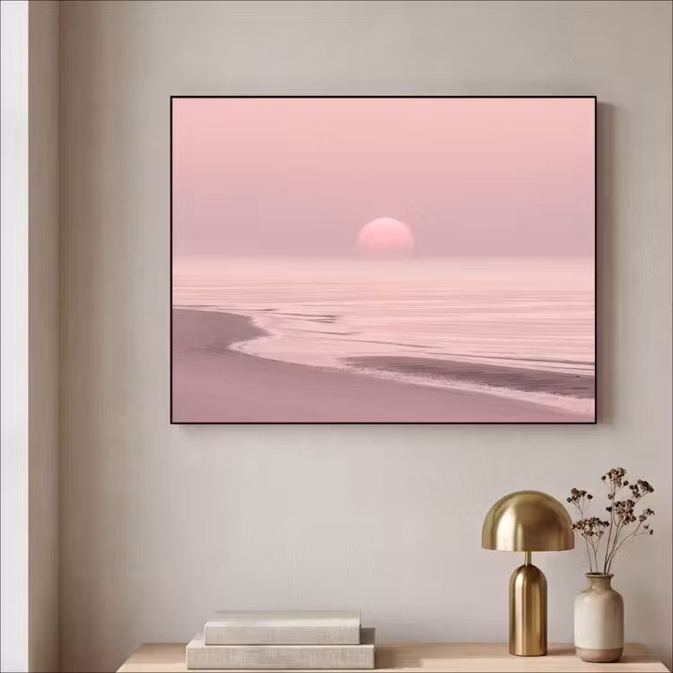 Art frame - Roze zonsondergang - Strand — 5