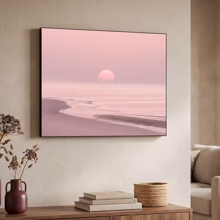 Art frame - Roze zonsondergang - Strand — 7