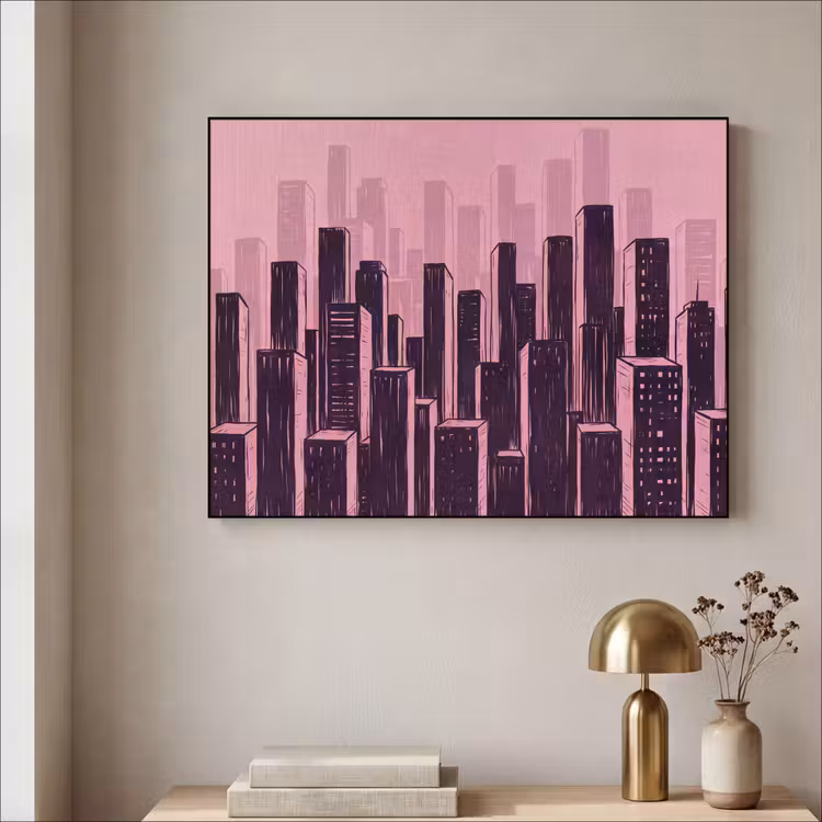 Art frame - Stad - Abstract - Roze — 5