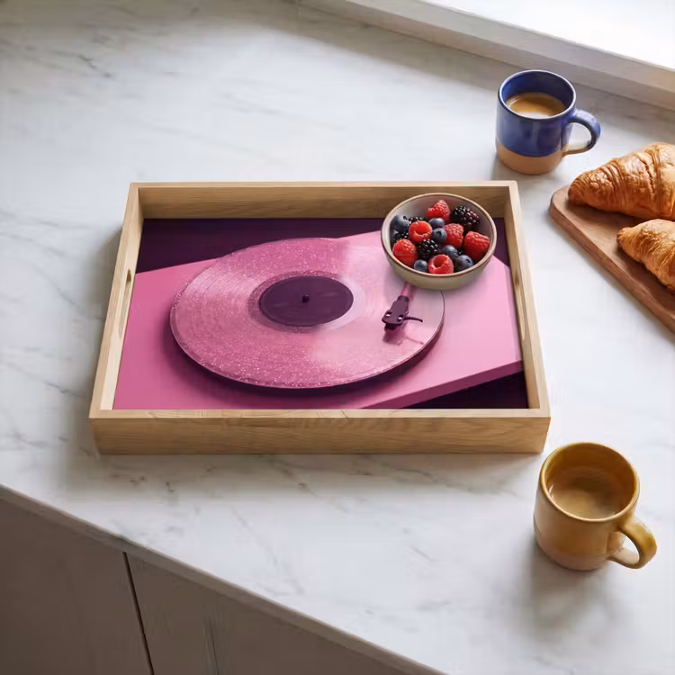 Dienblad - Platenspeler - Roze - Muziek — 4