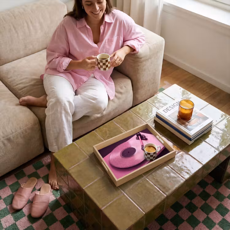 Dienblad - Platenspeler - Roze - Muziek — 6