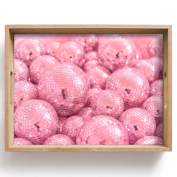 Dienblad - Roze disco ballen — 1