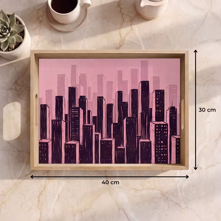 Dienblad - Stad - Abstract - Roze — 9