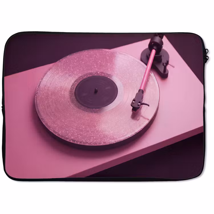 Laptophoes Platenspeler - Roze - Muziek — 1