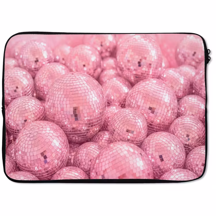 Laptophoes Roze disco ballen — 1