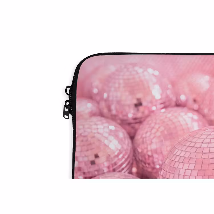 Laptophoes Roze disco ballen — 5