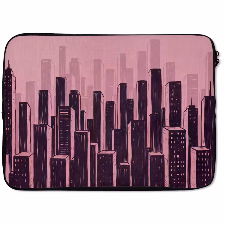Laptophoes Stad - Abstract - Roze — 1