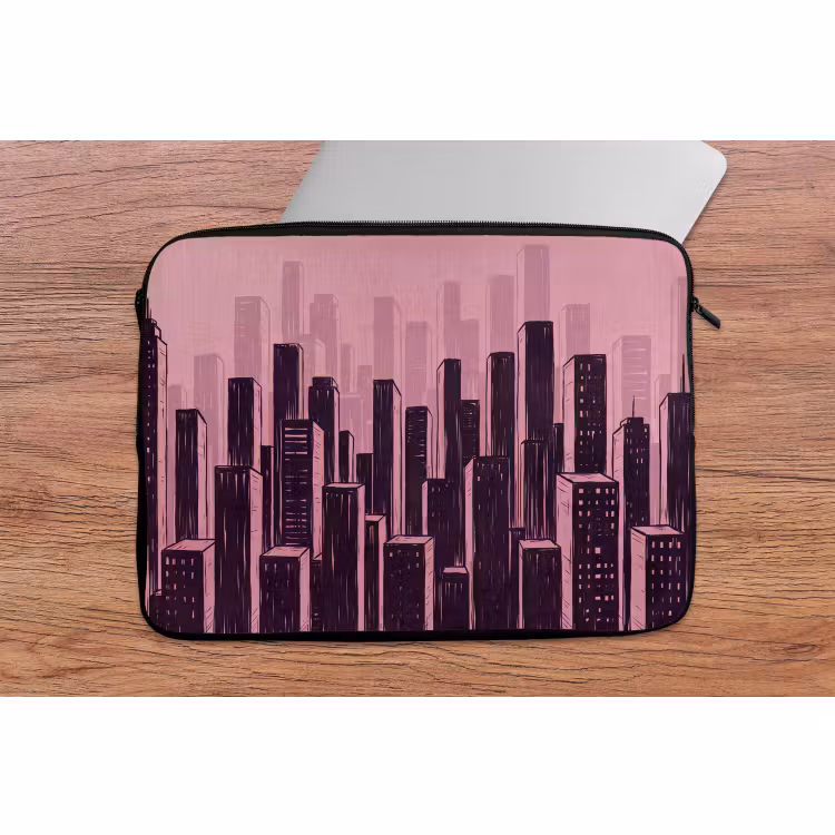 Laptophoes Stad - Abstract - Roze — 2