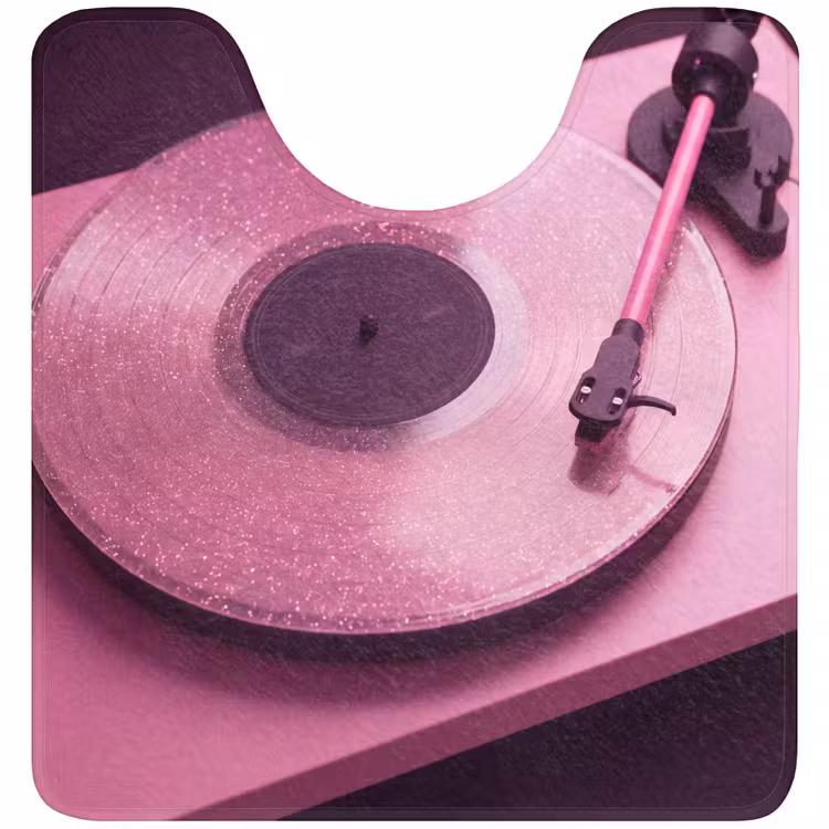 WC Mat - Platenspeler - Roze - Muziek — 1