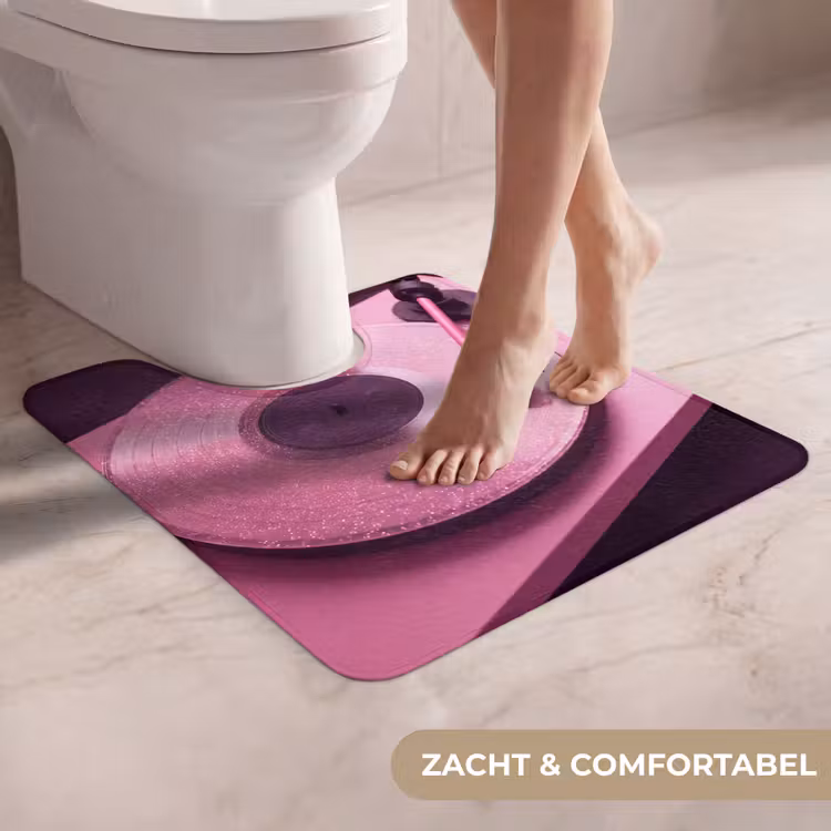 WC Mat - Platenspeler - Roze - Muziek — 5