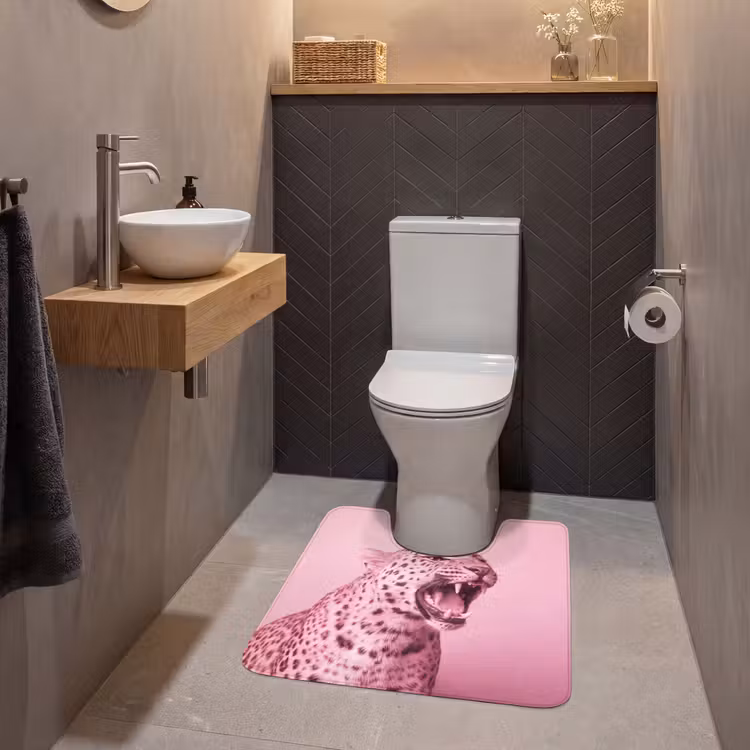WC Mat - Roze kat - Modern — 2