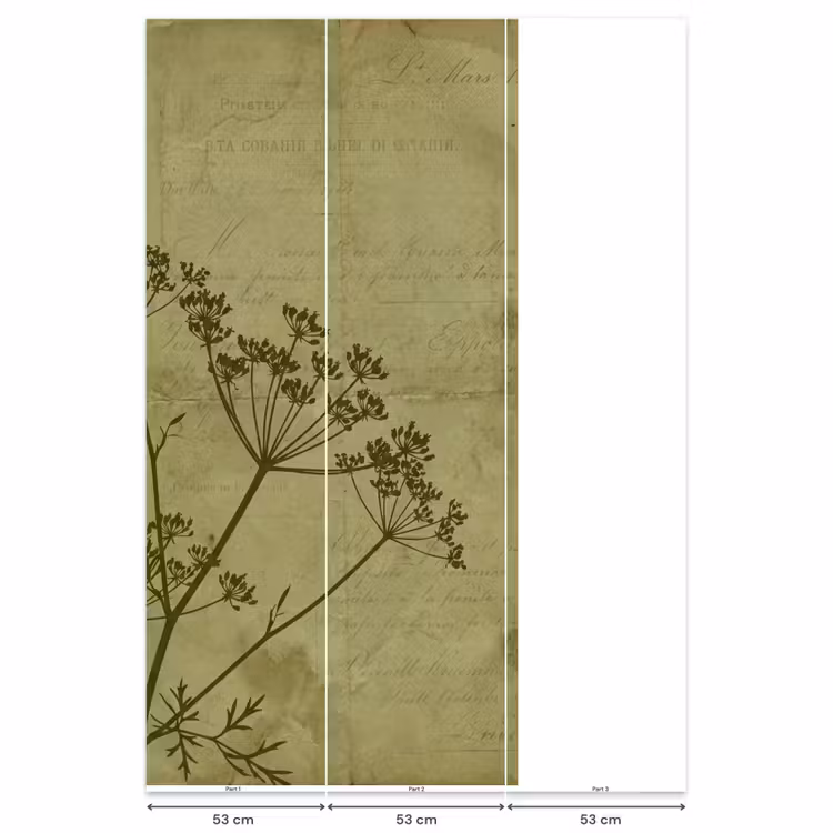 Behang - Bloemen - Schrift - Groen — 6
