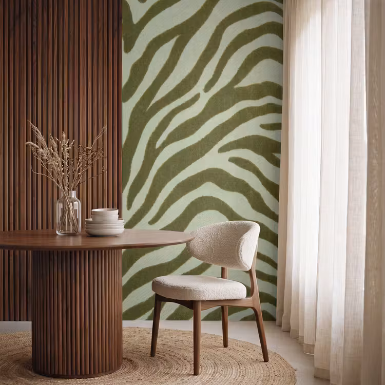 Behang - Zebramotief - Groen - Modern — 4