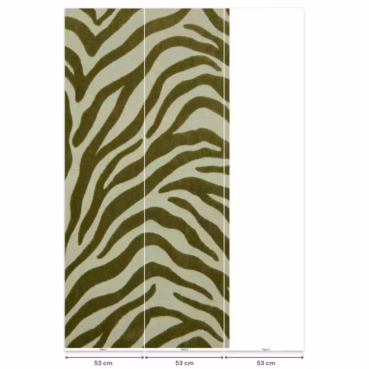 Behang - Zebramotief - Groen - Modern — 6